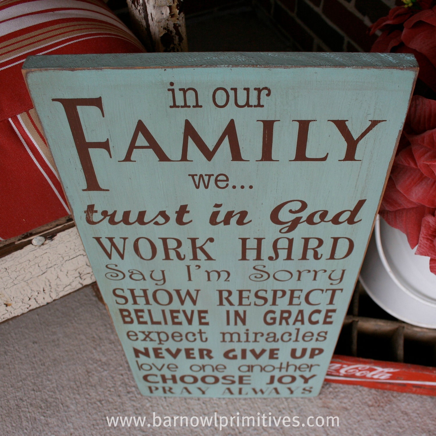 In Our Family we... Family Rules Sign - Live Simply Typography Word Art  Sign