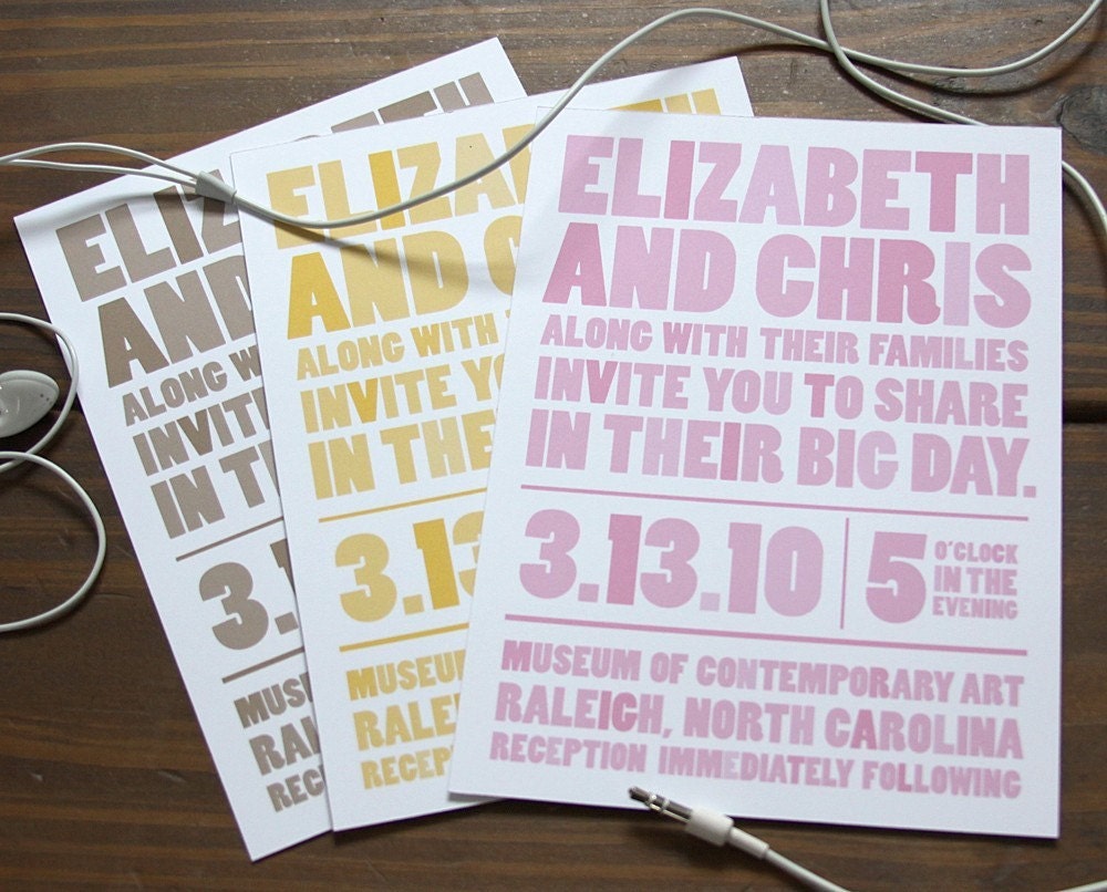 Urban Wood Type // Wedding Invitation Package