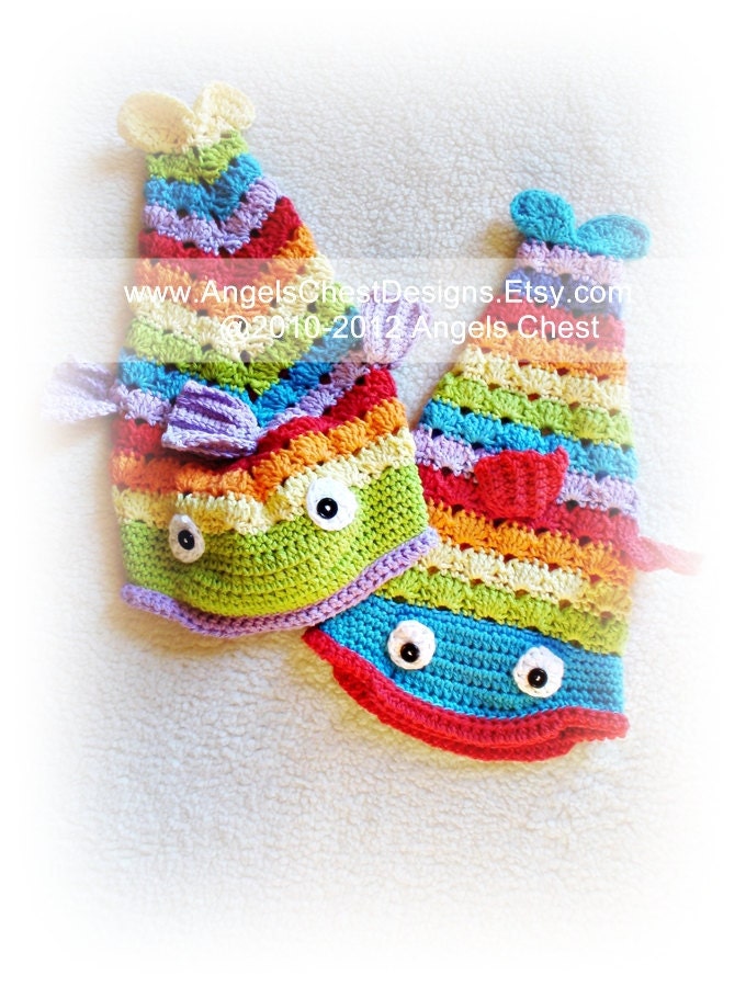 FISH HAT PDF Crochet Tutorial Pattern Something is Fishy Slouch Hat Unisex Prop Sizes 2T to Adult by AngelsChest Pattern No. 26