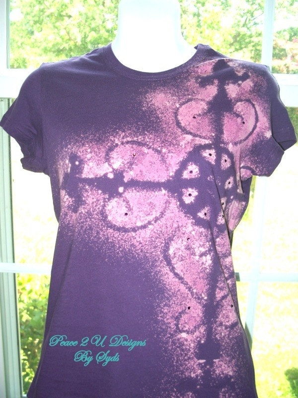 Ladies Purple Embellished Knit Shirt