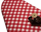 PADDED Ironing Board Cover made with Riley Blake Red and White gingham check fabric retro vintage look