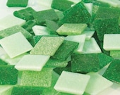 Vitreous Green Glass Mosaic Tile Green Grass Mix
