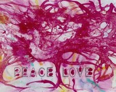 Fine Art Print Peace and Love Tree - Glossy Art Print Framed Under Glass