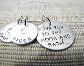 Love You to the Moon Hand Stamped Necklace