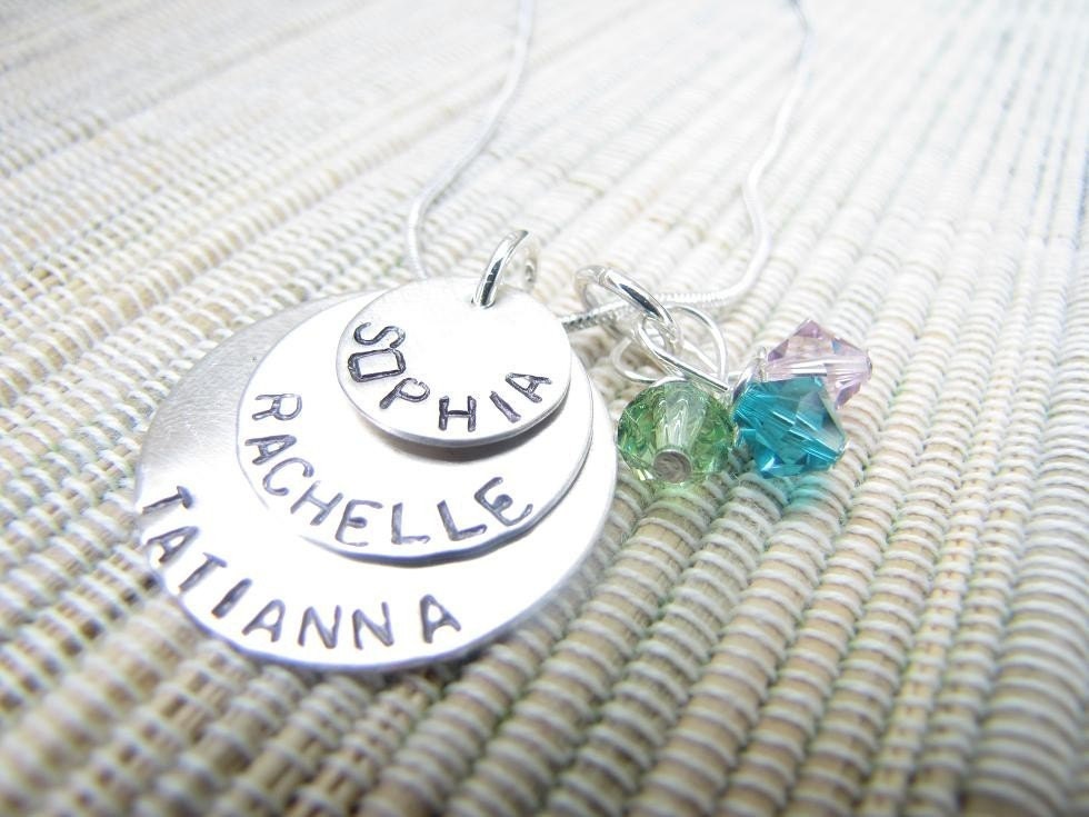 Triple The Love Handstamped Necklace