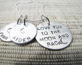 Love You to the Moon Hand Stamped Necklace