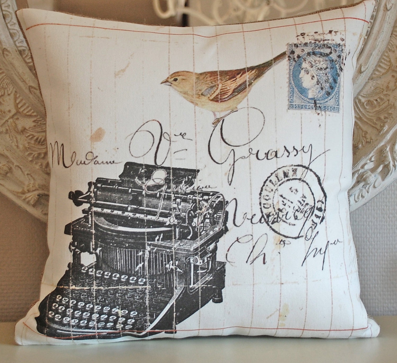 Typewriter pillow cover