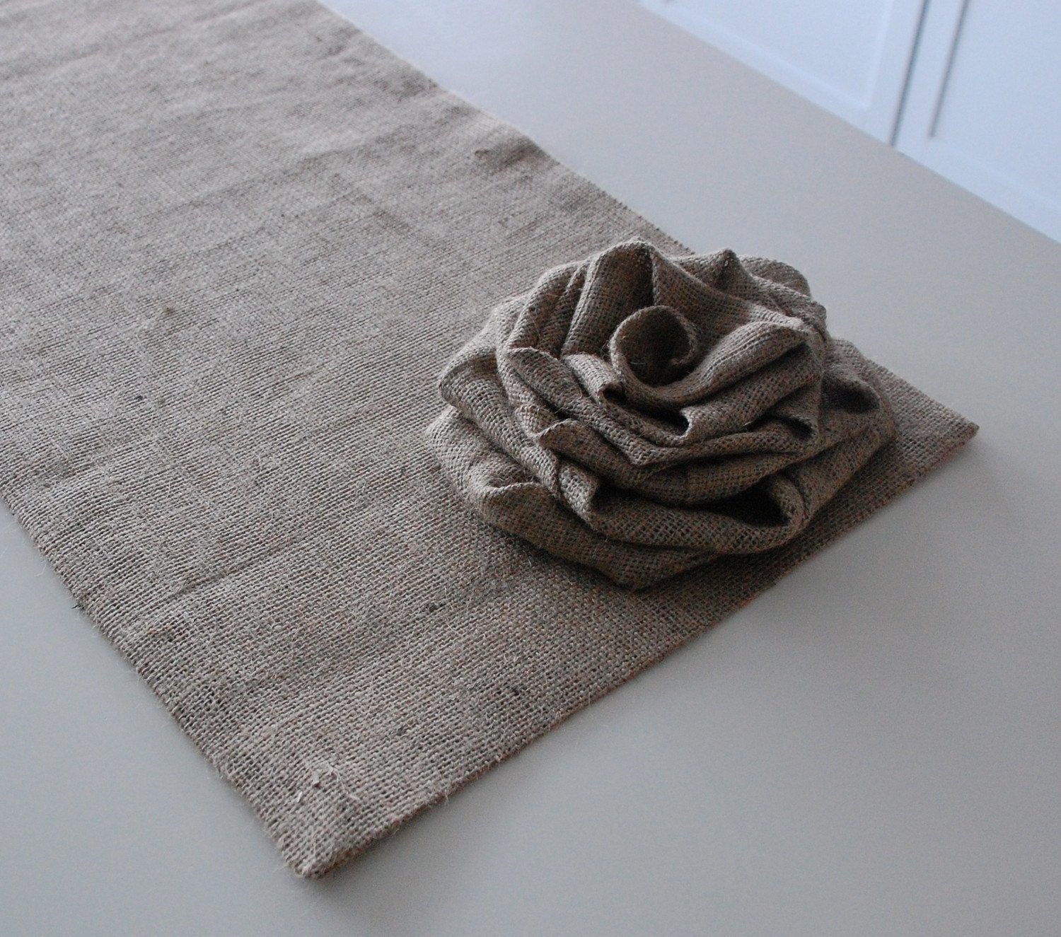 Burlap flower runner