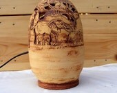 Ceramic Elephant Lighting , Houseware Lighting, Handcarved Elephant Lamp from Israel