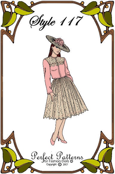 PDF Pattern - High Tea Wth Fashion - Perfect Patterns Style No. PDF-117TW - Fits 16" Fashion Dolls