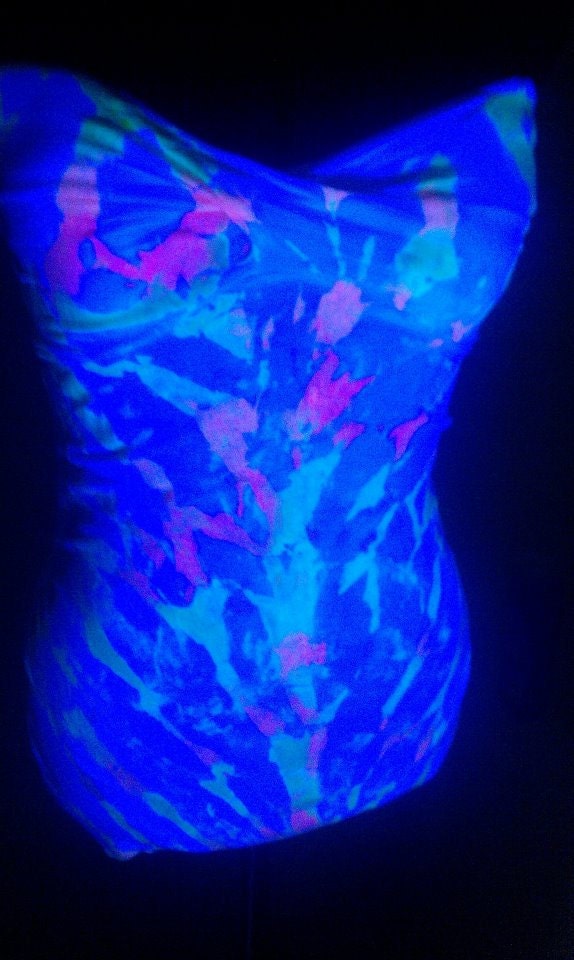 Glow In The Dark Tie Dye Tube Top Size M/L
