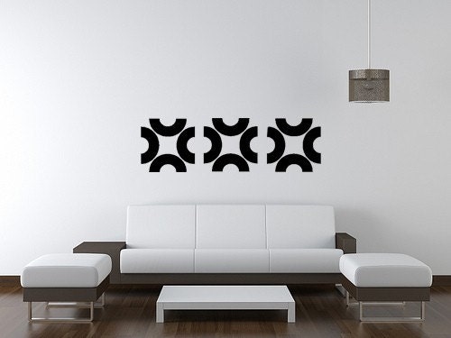 3 Three Panel Tile Square Large Half Circle 60x18 Vinyl Decal Wall Lettering Words Quotes Art Custom SewCuteandMore