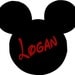 Mickey Mouse Ears Name PERSONALIZED 24x22 Vinyl Wall Lettering Words Quotes Decals Art Custom