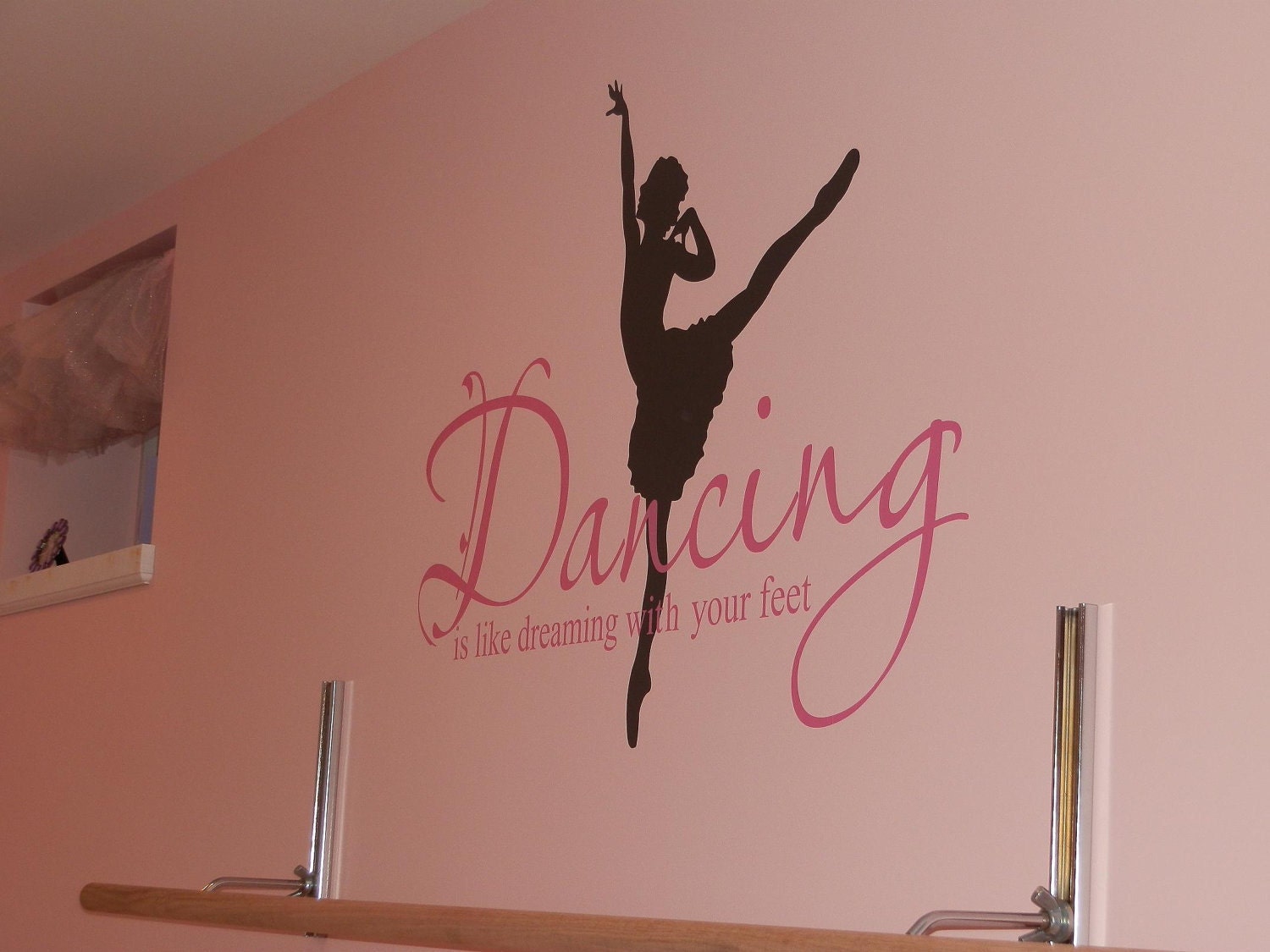 BIG Ballet Dancing is like Dreaming with your feet 48"l x 34.5"h Vinyl Wall Lettering Words Quotes Decals Art Custom