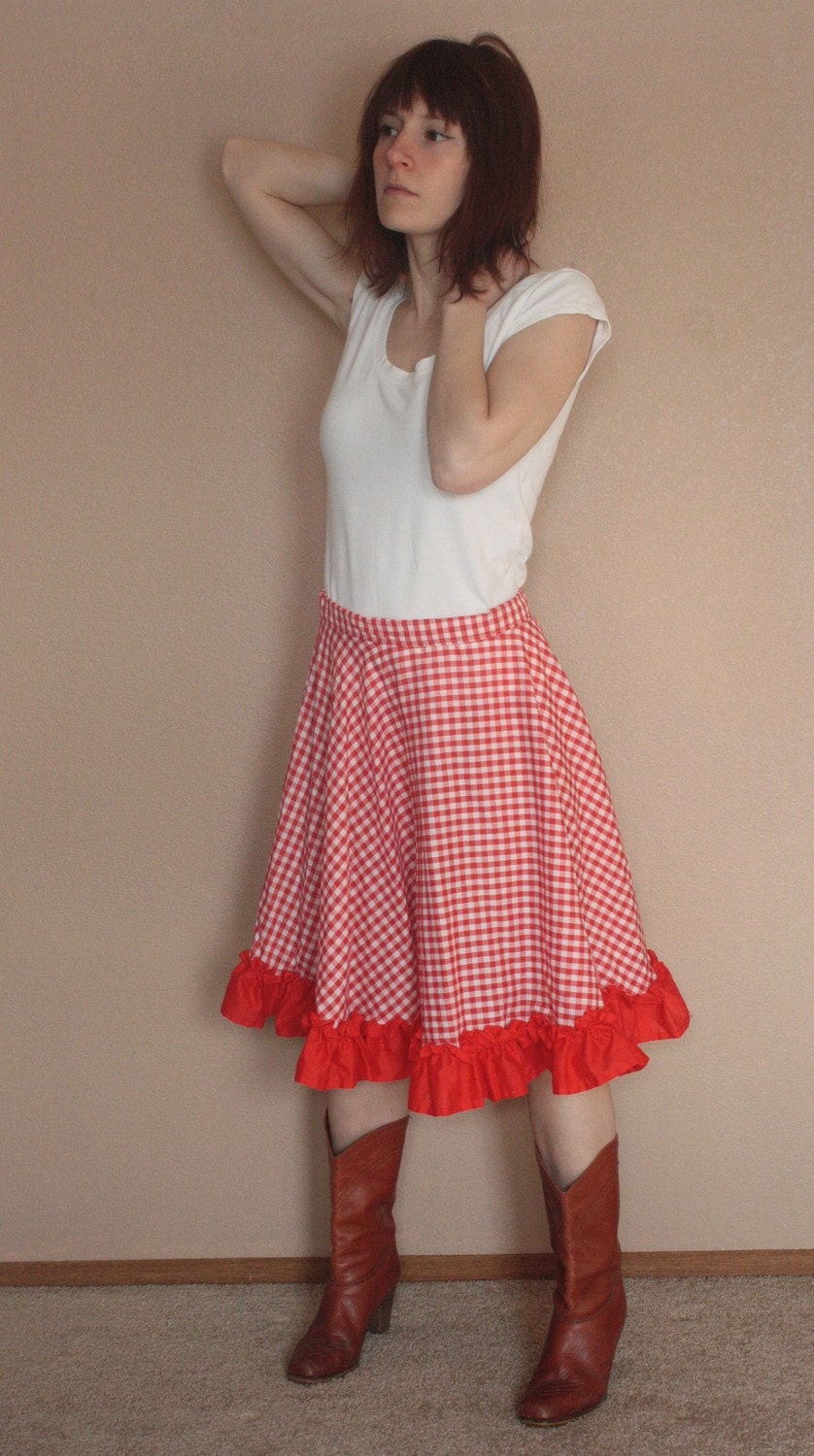 Red Check Skirt