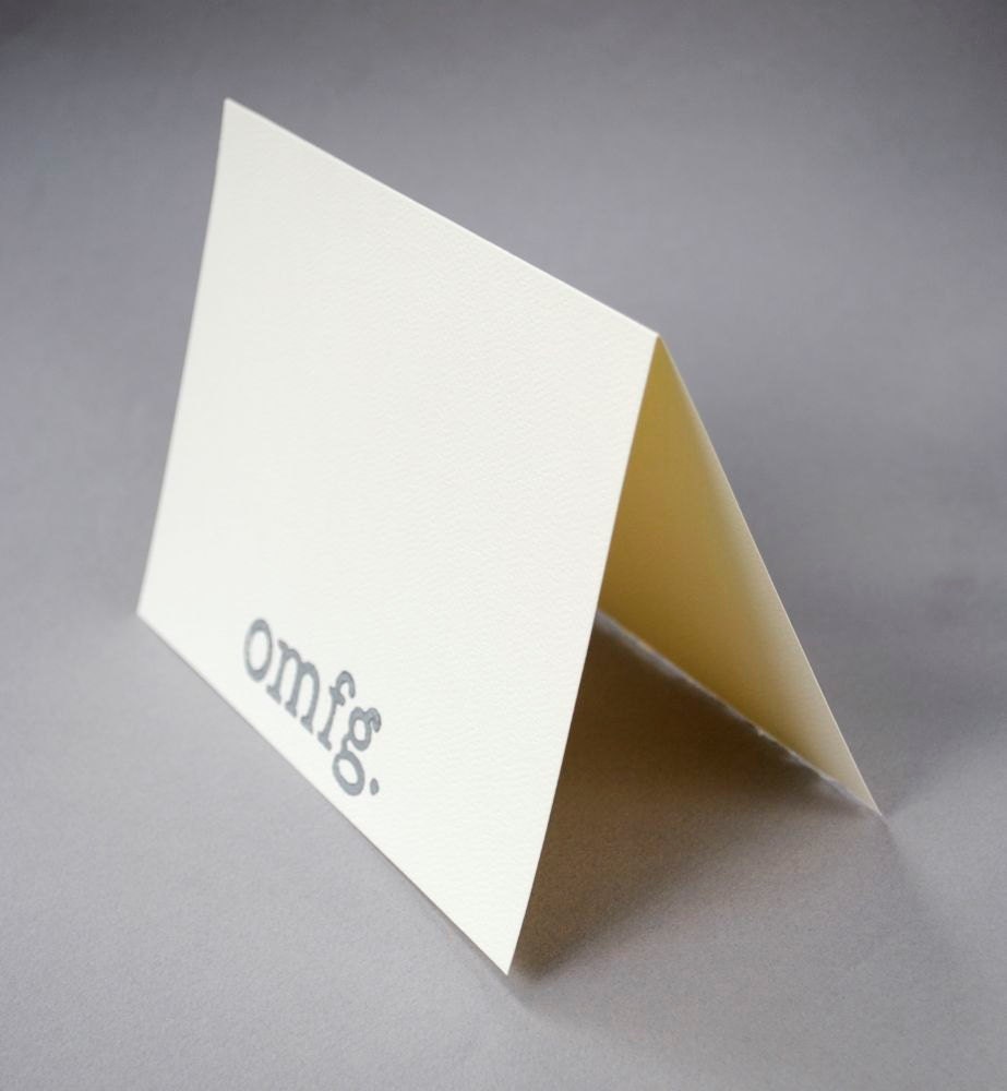 OMFG Blank Notecard - Silver Greeting Card