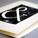 Ampersand Notecard - Black Silhouette Blank Card - Block Print 5 x 7 inches