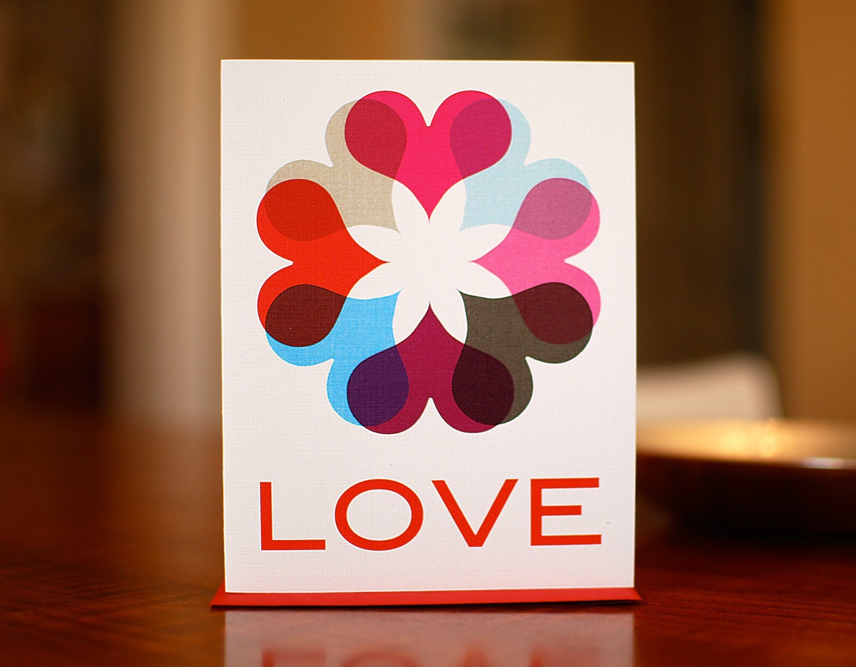 Love Comes 'Round - Ring of Hearts I Love You Card on 100% Recycled Paper