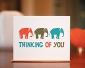 Elephant Parade Thinking of You Card on 100% Recycled Paper