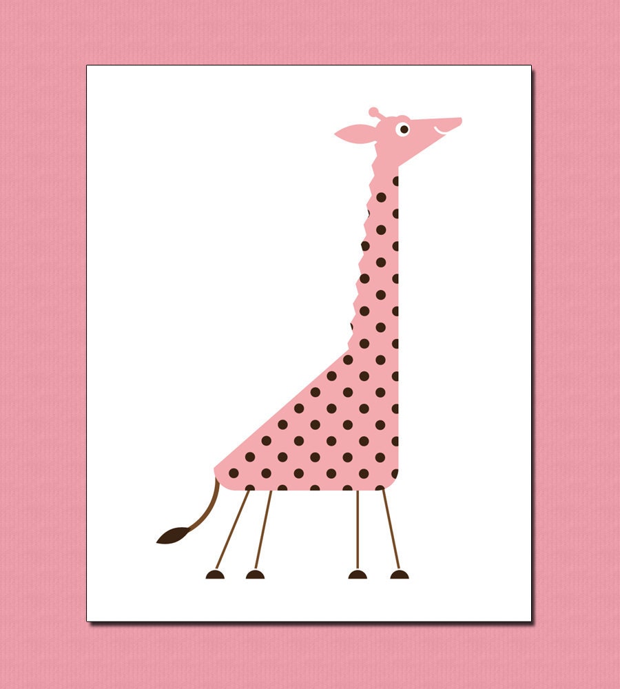 Tiny But Tall - Blue Baby Giraffe Print - 8 x 10 (Free Shipping in US)
