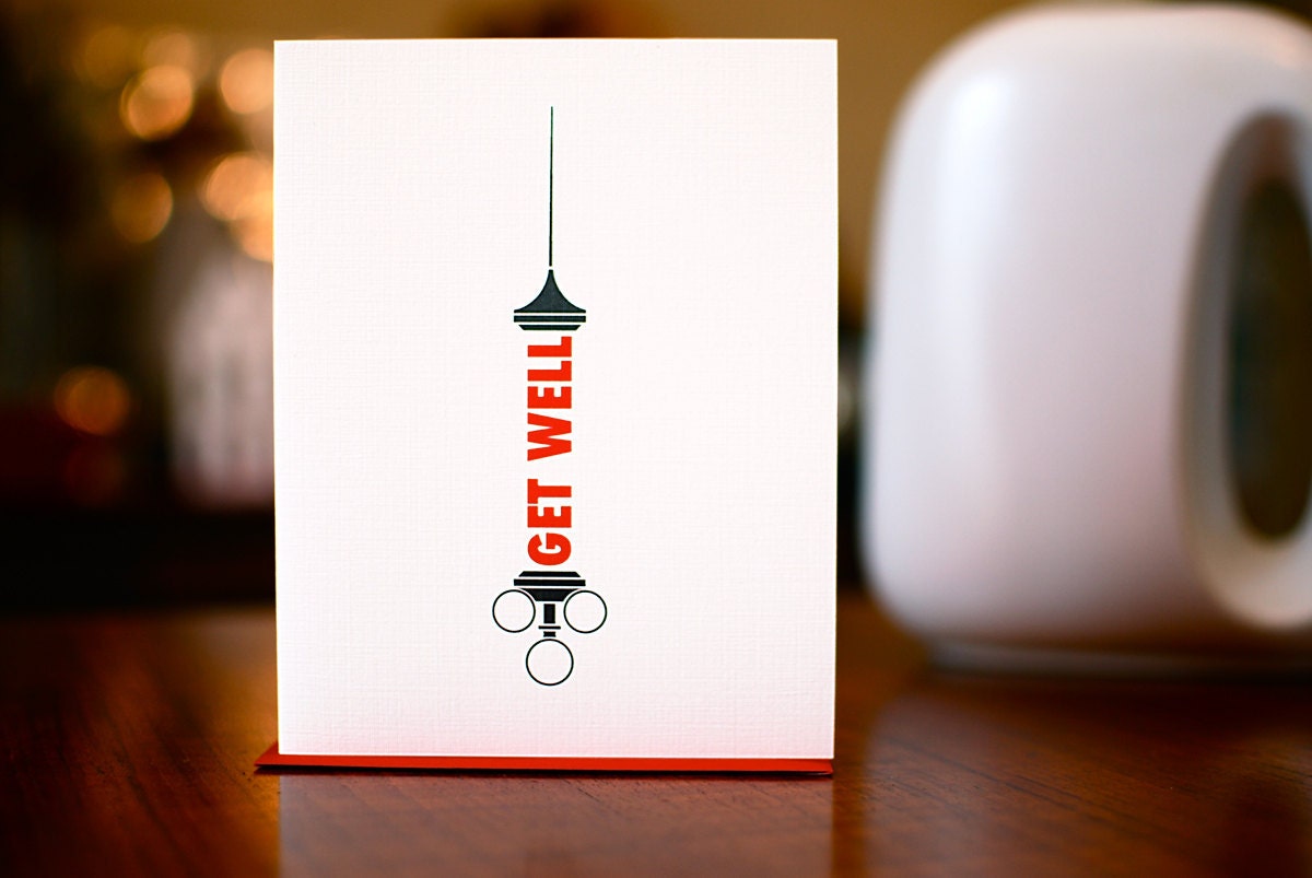 An Injection of Cheer - Syringe Get Well Card on 100% Recycled Paper