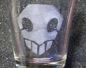 Bleach skull etched shot glass