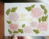 Letterpress Printed Mother's Day Chrysanthemums