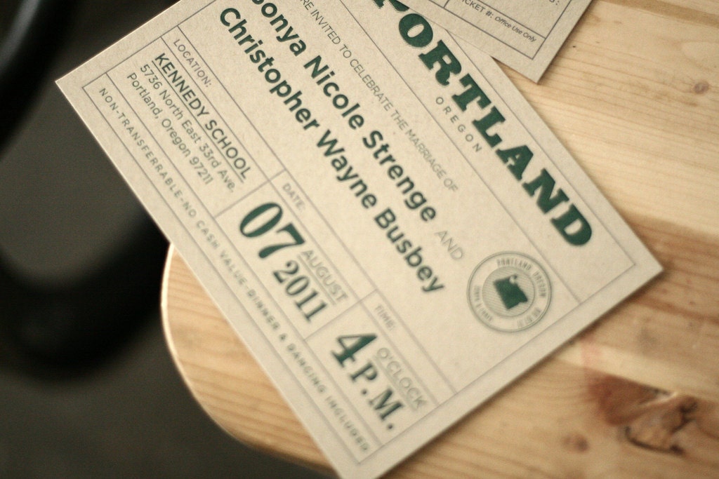Letterpress Printed Custom Wedding Invitations