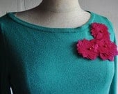 SALE -3 in 1 Fabric Flower Accessories in Maroon Color - Necklace - Headband - Brooch (Ready To Ship)