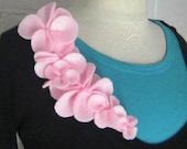 SALE- Felt Flower Brooch in Powder Pink shades (Ready To Ship)