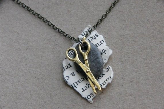Rock Paper Scissor Necklace