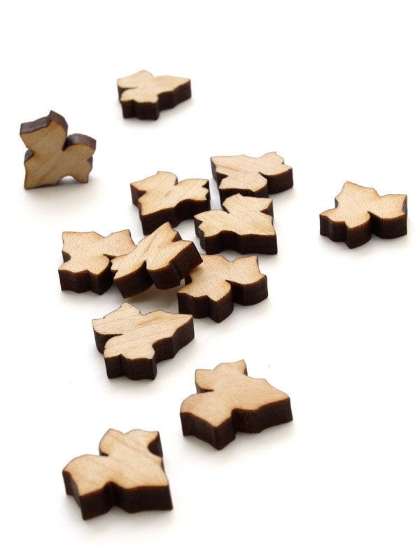 Spring Mini Ivy Leaf Beads - Itsies - Laser Cut Wood  - Free Shipping . Timber Green Woods Sustainable Forestry Products