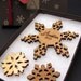 Babys First Christmas Ornament Personalized Wood Snowflake with Custom Name Engraving . Custom Ornament Gift Box Set with Monogram Box