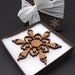 Wood Christmas Tree Ornament - Detailed Laser Cut Black Cherry Snowflake Ornament 3 1/2" - Designer Gift Box . Timber Green Woods