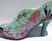 PINK OCTOPUS - Mosaic Shoe Sculpture