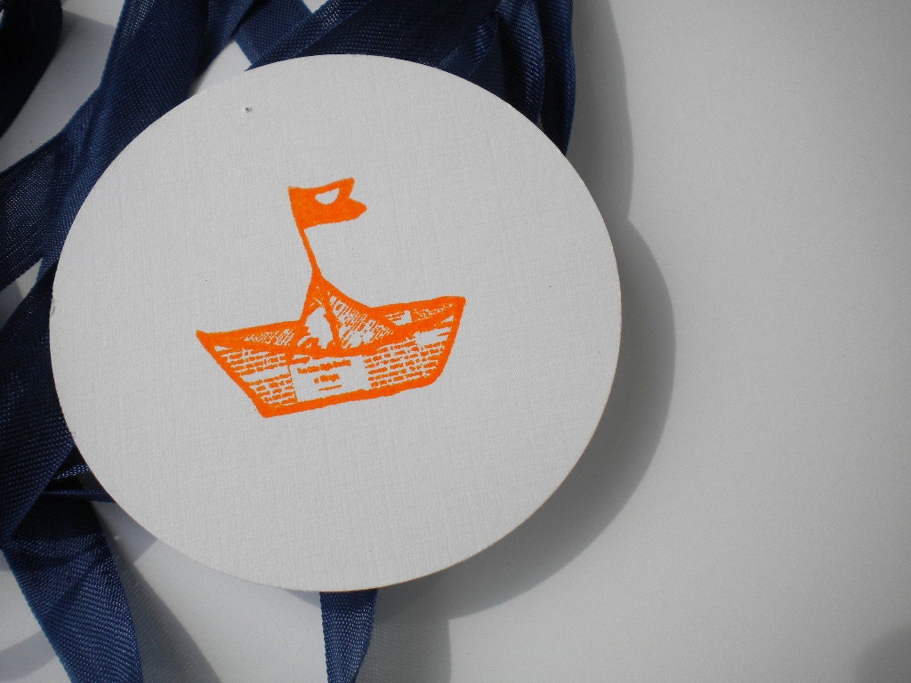 Paper Boat Olive Wood Stamp