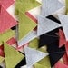 no. 14 geometric triangle wool felt bunting in fern, sky, navy, and rose (one of a kind)