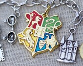 Harry Potter Hogwarts Crest Golden Snitch Charm Bracelet