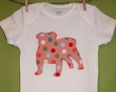 English Bulldog baby one-piece bodysuit or toddler t-shirt - You pick the fabric