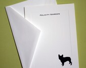 French Bulldog Personalized Stationery - Set of 10 flat paneled cards