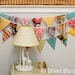 Mini pennant fabric banner - bunting in pink, turquoise, and yellow - LAST TWO AVAILABLE
