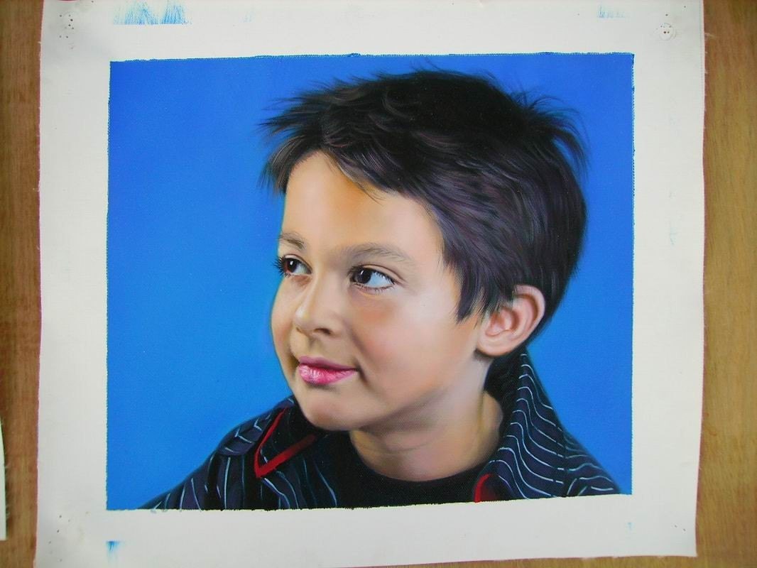 Child Portrait - Hand painted 12x16 oil painting on canvas