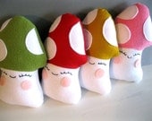 Woodland Mushroom Plushie - Stuffed Toy Mushroom in Green