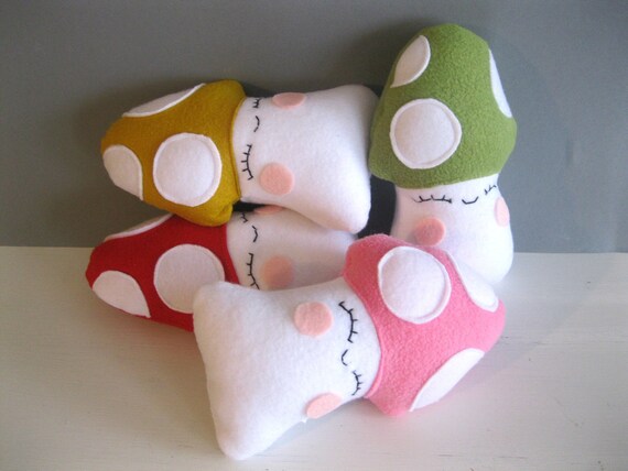 Mushroom Plush - Woodland Stuffed Toy in Gold, Kids Room Decor
