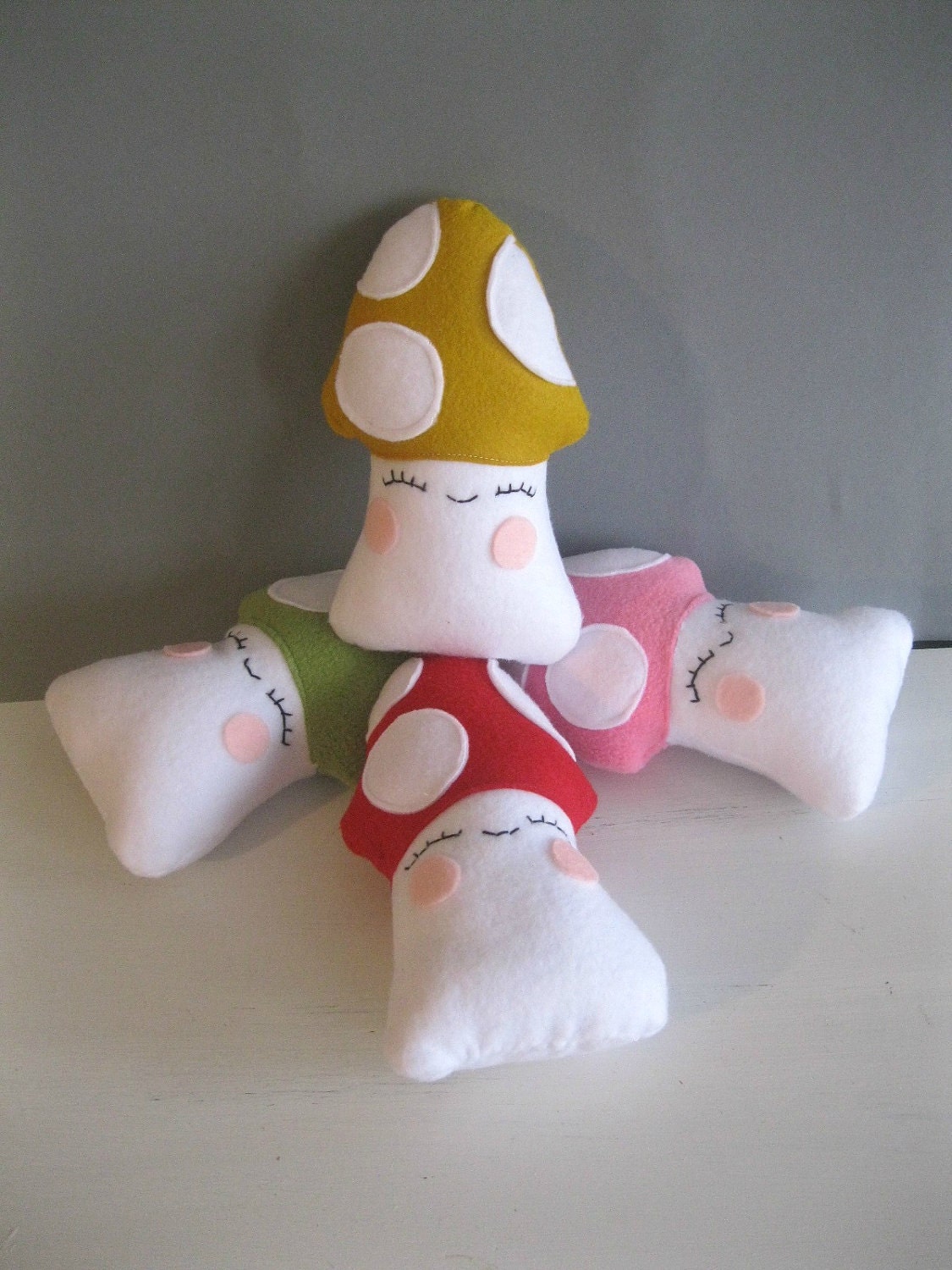 Mushroom Plush - Woodland Stuffed Toy in Gold, Kids Room Decor