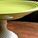 Cake Stand Cupcake Stand Dessert Pedestal Chartreuse And Milk Glass  By E. Isabella Designs. As Featured In Martha Stewart Weddings.