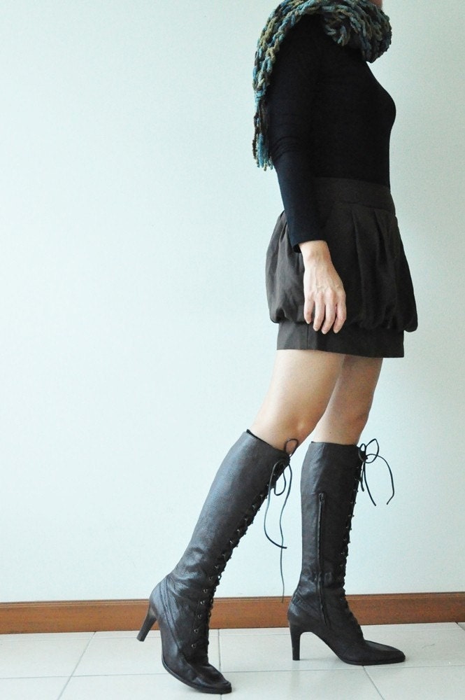 SALE 15% Tulip ...... Dark Brown Cotton Skirt- 3 Sizes Available
