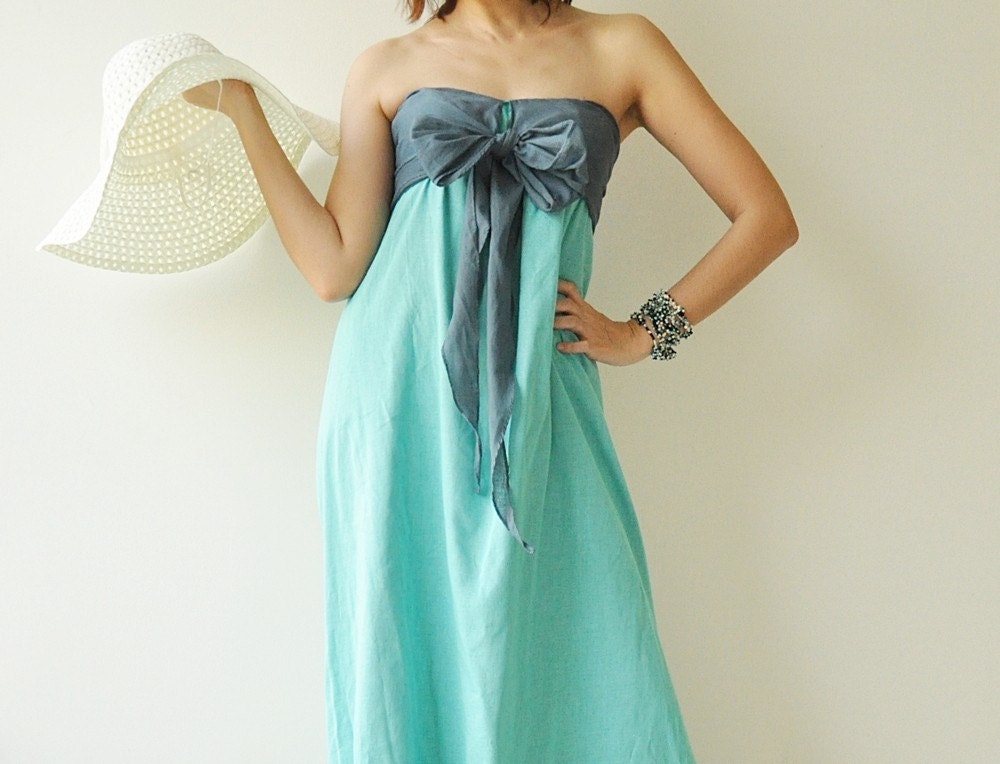 Feel So Good ...Blue Halter Maxi Cotton dress 2 Sizes Available