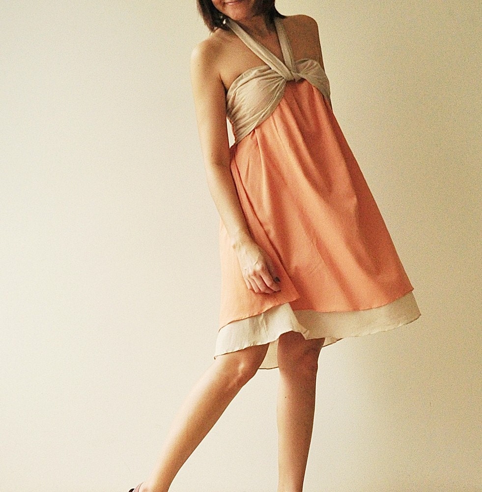 Feel So Good - Short ...Orange Halter Maxi Cotton dress