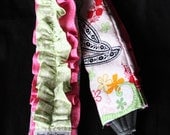 Paisley Ruffled Camera Strap Slipcover WITH Lens Cap Holder